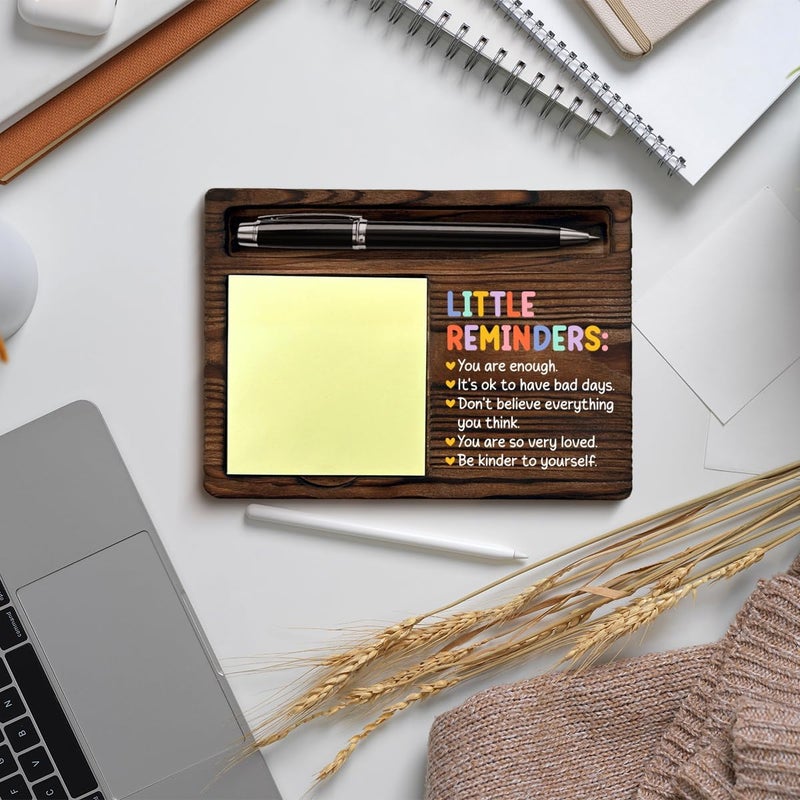 QODMGD Encouragement Sticky Note Holder Mental Health Gifts for Women, Positive Affirmations Little Reminders Post It Note Dispenser for Office Cubicle Desk Decor - Image 5